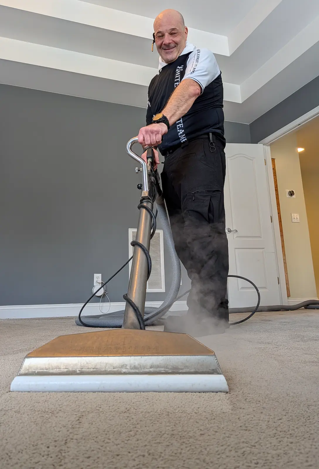 White Knight Steamer carpet cleaning service in a Charlotte NC home