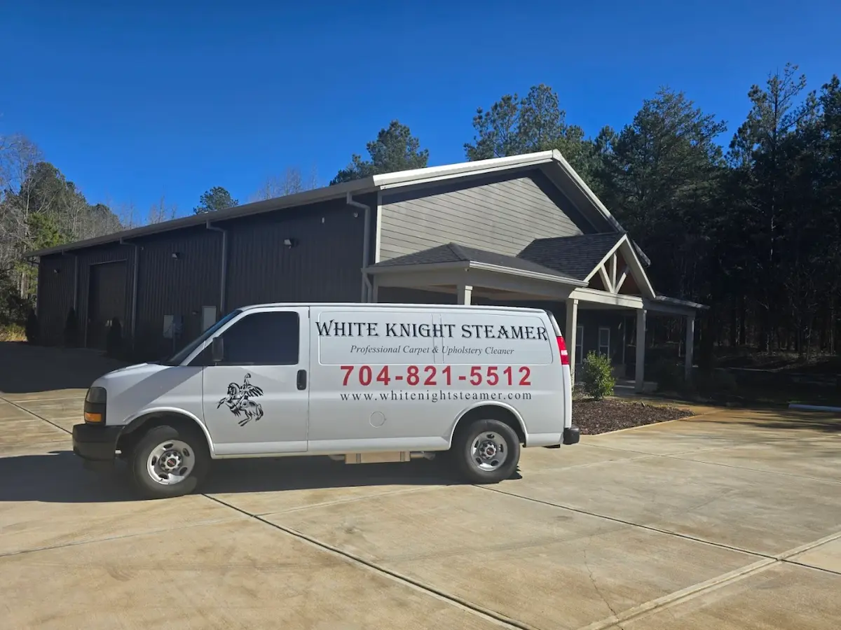 White Knight Steamer service van parked at our Waxhaw NC headquarters on Walkup Road